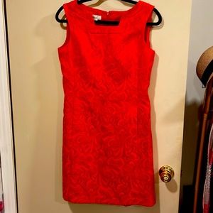 Coral dress brocade*front pockets* Womens size 6